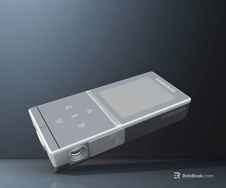 Silver Samsung MP3 Player With Screen And Directional Control Buttons Design 3d model 