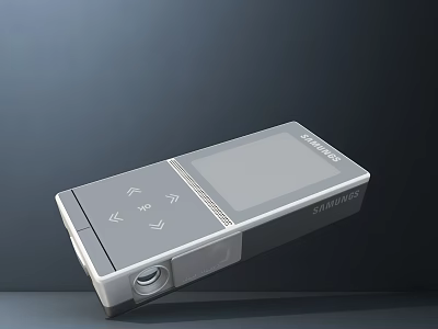 Silver Samsung MP3 Player With Screen And Directional Control Buttons Design 3d model