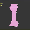 Classical Stone Column With Intricate Carved Decorations Ornate Base And Top Recessed Design