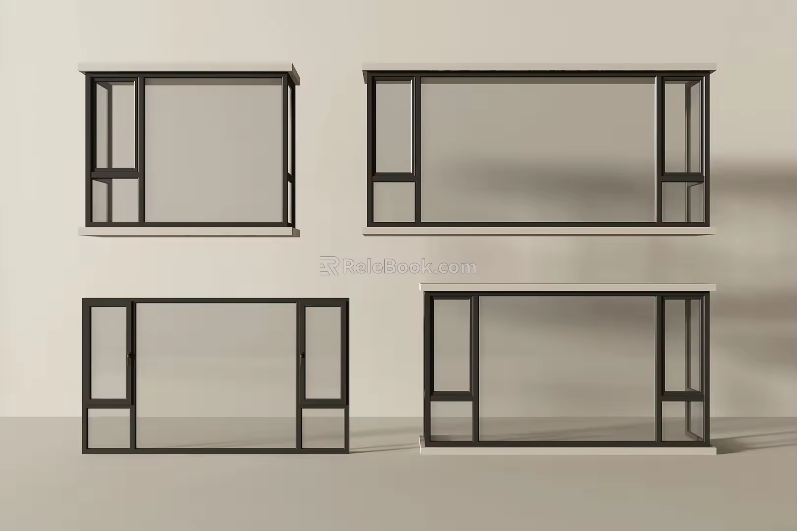 modern windows bay windows casement windows floor-to-ceiling windows balcony windows 3d model
