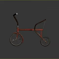Vintage Red Tricycle With Brown Handlebars Red Seat And Three Wheels