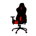 Ergonomic Black Red Leather Gaming Chair With Adjustable Armrests And Rolling Wheels