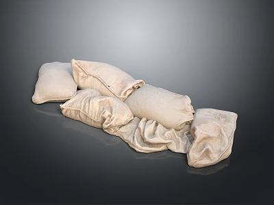 Casually Piled Beige Pillow And Blanket Set For Cozy Home Decor 3d model Casually Piled Beige Pillow And Blanket Set For Cozy Home Decor 3d model