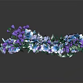 Decorative Circular Wreath With Blue Purple Flowers Green Leaves For Home Decoration