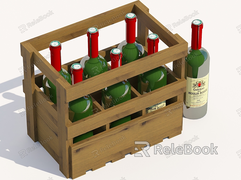 Soda Beer Storage Basket Wine Box Beer Wine Wine Packaging Storage Box model