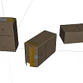 Cardboard Shipping Boxes With Sealed Tape And Labels On White Background