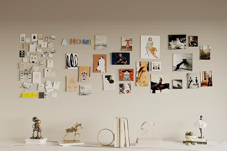 Modern Photo Wall Post-it 3d model