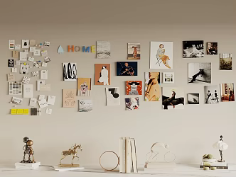Modern Photo Wall Post-it 3d model