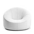 Comfortable Modern Blue Velvet Leisure Chair With Rounded Curved Design