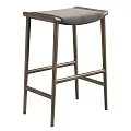 Modern Bar Stool With Metal Frame And Gray Upholstered Seat Design