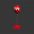 Red Love Balloon Decorative Daily Life Item With Red Base Stand