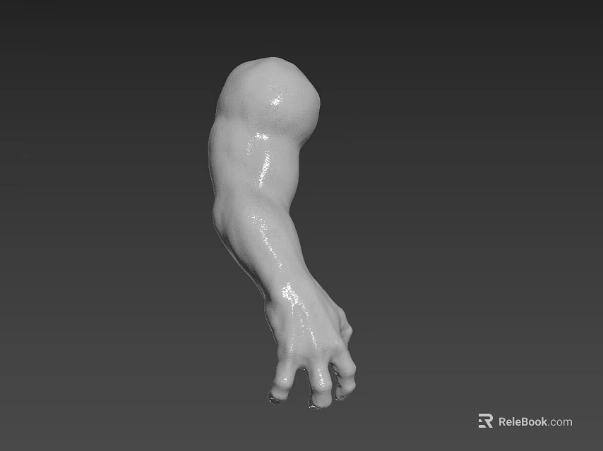 Game and Movie Character Muscular Arm 3D Model With White Shiny Surface And Detailed Design 3d model 