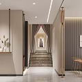 Modern Elegant Beauty Hair Salon Interior With Reception Desk And Display Shelves