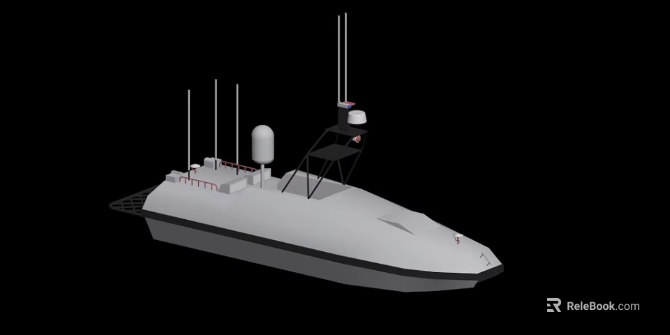 Modern White Yacht With Streamlined Hull Multiple Antennas And Top Radar Equipment 3d model 