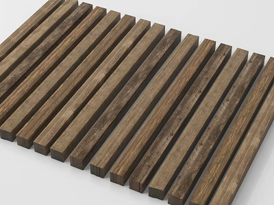 Neatly Arranged Dark Brown Wooden Planks With Natural Texture Surface 3d model