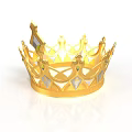 Elegant Golden Decorative Crown Ornament With Intricate Design And Shiny Surface