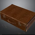 Vintage Brown Leather Suitcase With Metal Clasps Leather Handle And Metal Corner Accents