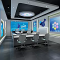 Command Hall of Modern Monitoring Room 3d model