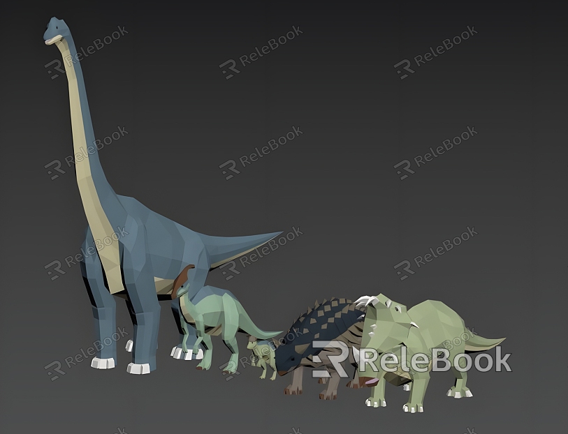 cartoon dinosaur combination cartoon animal reptile dinosaur jurassic model