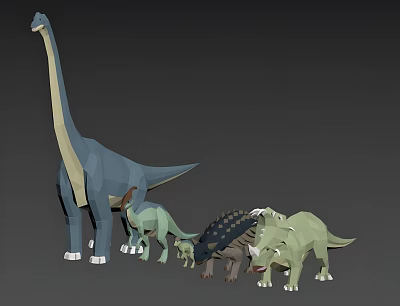 Low Poly 3D Reptile Dinosaur Models With Various Sizes Group 3d model Low Poly 3D Reptile Dinosaur Models With Various Sizes Group 3d model