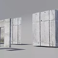 Ancient Stone Pillars With Weathered Surfaces And Fallen Stone Blocks 3d model