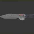 Futuristic Sci Fi Weapon Knife With Blue Red Glowing Elements And Metallic Tech Design 3d model