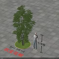 Eurasian Mountain Ash Tree With 1.8m Height And 1.5m Diameter On Square Paved Ground 3d model