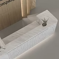 Modern Elegant Reception Desk With Marble Surface Company Logo And Decorative Elements 3d model
