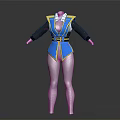 Blue And Gold Accent Fashionable Vest With Black Sleeves And White Pants Design