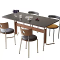 Modern Dining Table and Chair Set with Wooden Legs and Comfortable Padded Seats