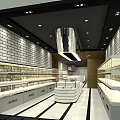 Coffee and bread stores, shopping malls, shops along the street, modern industrial style, simple decoration 3d model