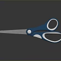 Blue And White Handle Scissors With Sharp Metal Blade And Comfortable Grip 3d model