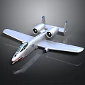 Silver Twin Engine Aerospace Vehicle Model With Shark Mouth Paint And Long Wings