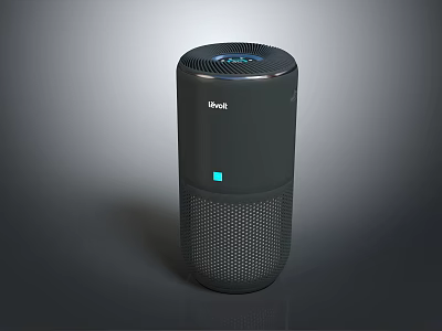 Lofree Black Cylindrical Wireless Speaker With Mesh Design And Indicator Light 3d model