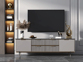 Light Luxury TV Cabinet 3d model