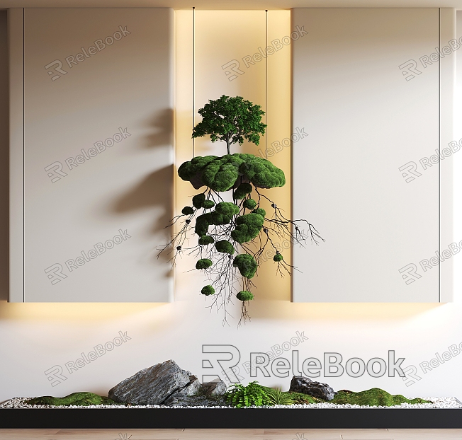 Home entrance landscape background wall landscape landscape sketch model