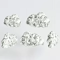 Multiple Modern Cloud Shaped Chandeliers with Folded Texture Design Hanging in White Space
