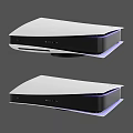 Modern Entertainment Game Console With White Black Design Wireless Controllers And Charging Dock 3d model