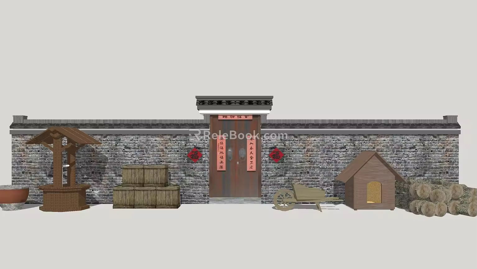 New Chinese Farm Tools Folk Old Objects 3d model