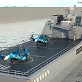 Warship Cruiser Destroyer Warship Warship Helicopter 3d model