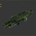 Futuristic Sci Fi Weapon Design With Black Yellow Accents And Blue Glowing Lights