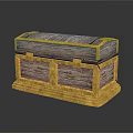 Vintage Wooden Chest With Gold Trim For Storing Clothing And Accessories