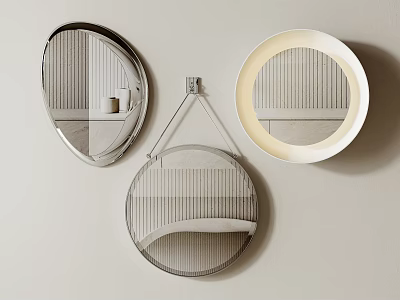 Modern Round Mirrors As Stylish Wall Decor In Minimalist Homes 3d model