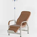 Comfortable Blue And Brown Medical Chairs With IV Stands For Clinic Use
