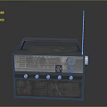 Vintage Electronic Radio With Silver Body Antenna Tuning Dial Knobs And Speakers