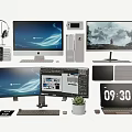 Modern Computer Workspace With Desktop Monitor Laptop Keyboard Mouse And Accessories