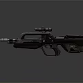 High Tech Futuristic Sci-Fi Weapon Featuring Tactical Scope And Metallic Finish 3d model