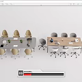 Modern Conference Table and Chair 3d model