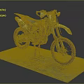 Red White Black Dirt Bike With Number 88 On Blue Brick Platform Supported By Stand