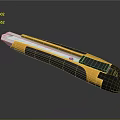 Ergonomic Yellow Black Utility Knife With Retractable Blade And Rubber Grip Handle